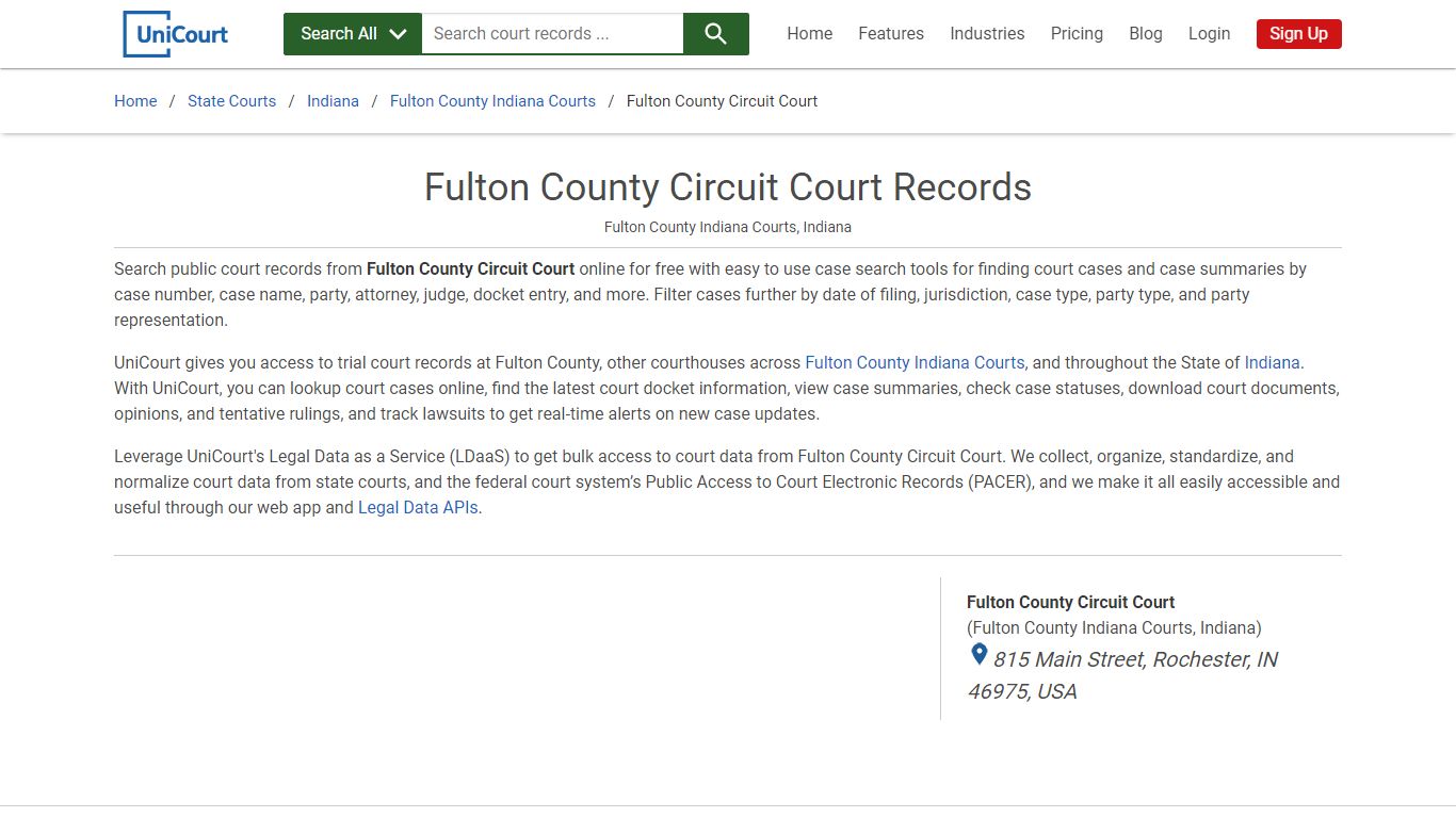 Fulton County Circuit Court Records | Fulton | UniCourt